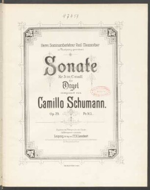 Sonate Nr. 3 in C moll für Orgel : op. 29