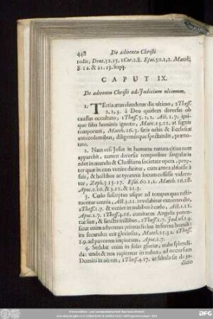 Caput IX. De adventu Christi ad iudicium ultimum.