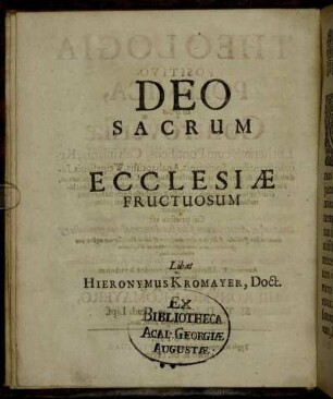 Deo Sacrum Ecclesiae Fructuosum