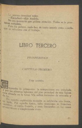 Capítulo primero - Una "soirée"