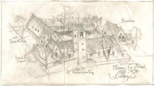 Gsaenger, Gustav; München - Allach; Ev. Kirche, Anbau Gemeindesaal - Perspektive