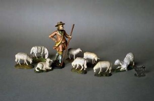 Hirte mit Herde und Hund