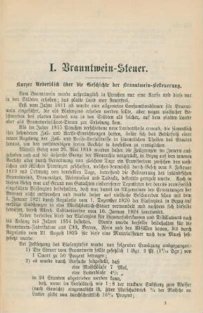 I. Branntwein-Steuer.