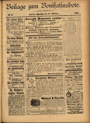 Zweite Ausgabe vom Sonntag, den 29. Oktober 1899.