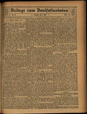 Zweite Ausgabe vom Sonntag, den 01. Mai 1927.