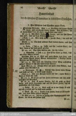 Hauptinhalt der christlichen Sittenlehre in biblischen Sprüchen