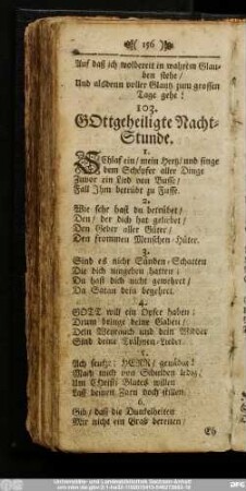 103. Gottgeheiligte Nacht-Stunde.