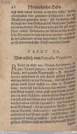 CAPUT XX. Und erstlich vom Extracto Vomitivo.