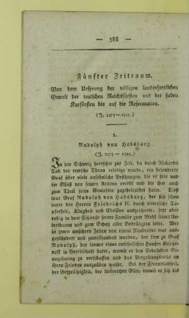 1. Rudolph von Habsburg. (J. 1273 - 1292.)