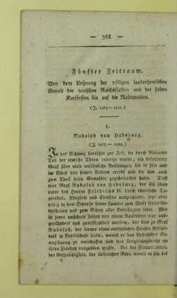 1. Rudolph von Habsburg. (J. 1273 - 1292.)