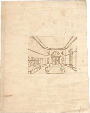 Hildebrand, Adolf von; München; Preußische Gesandtschaft und Schackgalerie, Neubau - Halle (Perspektive)
