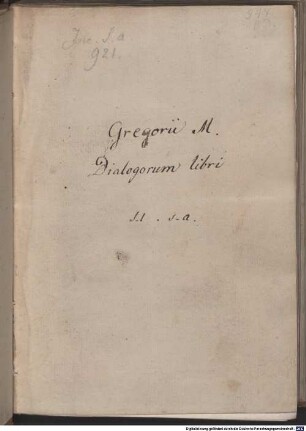 Dialogi de vita et miraculis patrum Italicorum