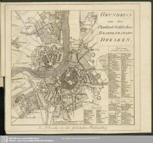 Grundriss von der Churfürst. Sächsischen Residenzstadt Dresden