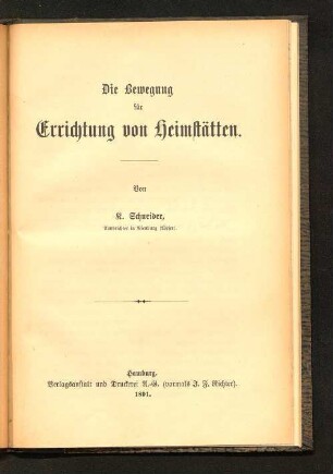 Die Bewegung für Errichtung von Heimstätten