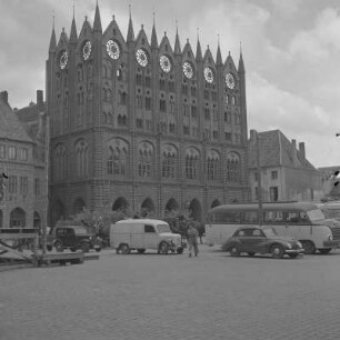 Rathaus am Markt in Stralsund.