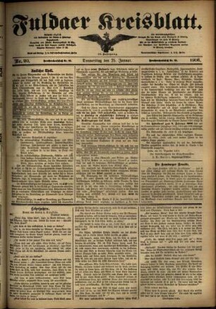 Ausgabe vom Donnerstag, den 25. Januar 1906.