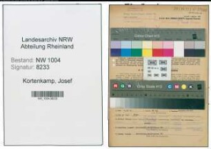 Entnazifizierung Josef Kortenkamp , geb. 02.09.1894 (Bahninspektor)