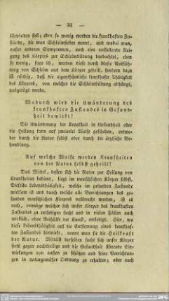 Auf welche Weise werden Krankheiten von der Natur selbst geheilt?
