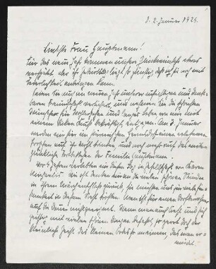 Brief von Margarete Kreutz und Franz Kreutz an Margarete Hauptmann