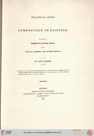Particular hints on composition in painting