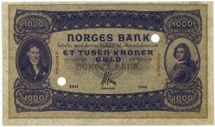 Geldschein, 1.000 Kroner, 1901