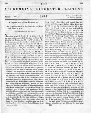 Ewald, H.: Die Propheten des Alten Bundes. Bd. 1-2. Stuttgart: Krabbe 1840 (Fortsetzung von Nr. 158)