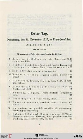 Erster Tag (Nr. 1-270)