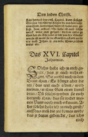 Das XVI. Capitel Johannis.
