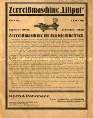 Zerreißmaschinen für Kleinbetriebe