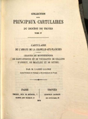 Collection des principaux cartulaires du diocèse de Troyes, 4