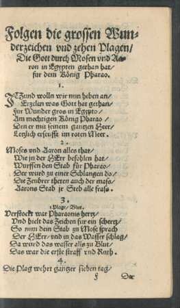 Folgen die grossen Wunderzeichen und zehen Plagen ...