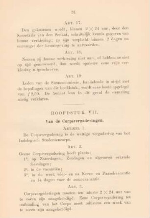 Hoofdstuk VII. Van de Corpsvergaderigen