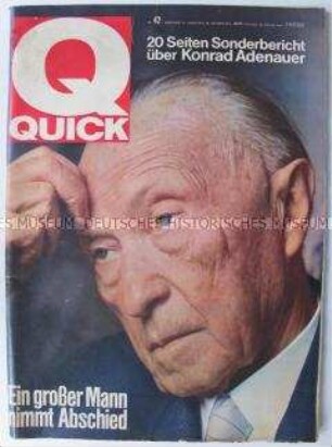 Wochenzeitschrift "QUICK" zum Abschied von Konrad Adenauer aus der Politik