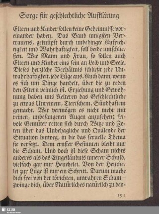 Sorge für die geschlechtliche Aufklärung