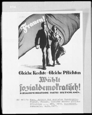 Frauen! Gleiche Rechte - Gleiche Pflichten. Wählt sozialdemokratisch!