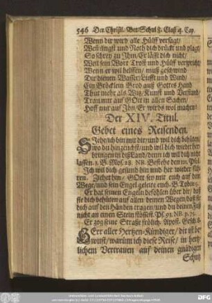 Der XIV. Titul. Gebet eines Reisenden.