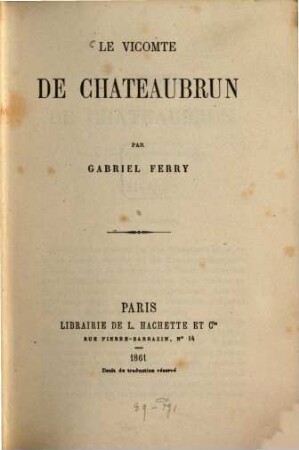 Le Vicomte de Chateaubrun