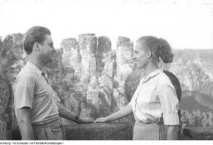 Sächsische Schweiz, Felsenbühne Rathen, Aufführung, Schrammsteine, Reinhardtsdorf, Zirkelstein, Kaiserkrone, August 1953