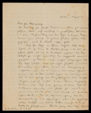 Brief von Gershom Scholem an Franz Rosenzweig