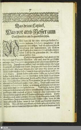 Das dritte Capitel. Was vor arth Messer zum Vorscheiden am bequemsten seyn