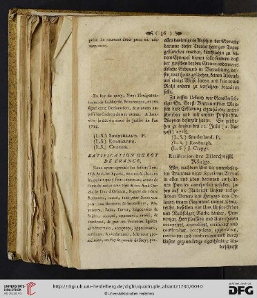 Ratification du Roi de France