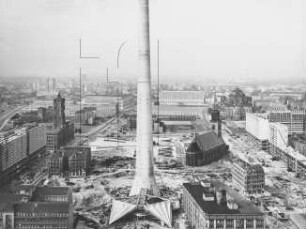Baustelle auf dem Alexanderplatz in Berlin : Blickrichtung Südwesten