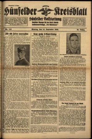 Ausgabe vom Montag, den 14. September 1942.