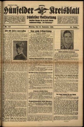 Ausgabe vom Montag, den 14. September 1942.