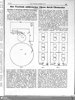Der Vertrieb elektrischer Uhren durch Uhrmacher (Fortsetzung aus Nr. 39)