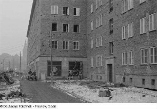 Blick auf die Baustelle für Wohnbauten Ranstädter Steinweg