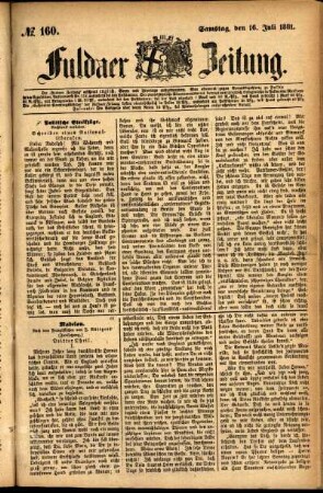 Ausgabe vom Samstag, den 16. Juli 1881.
