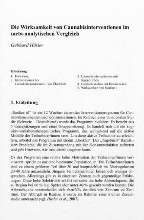 219-232, Die Wirksamkeit von Cannabisinterventionen im meta-analytischen Vergleich