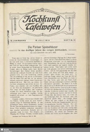 Heft Nr. 14, 15. Juli 1910