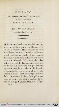 XV. Villano con lanterna in mano, affacciato ad una finestra. Quadro in tavola di Adriano Van-Ostade